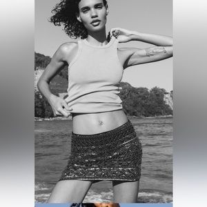 Zara Black Sequin Mini Skirt